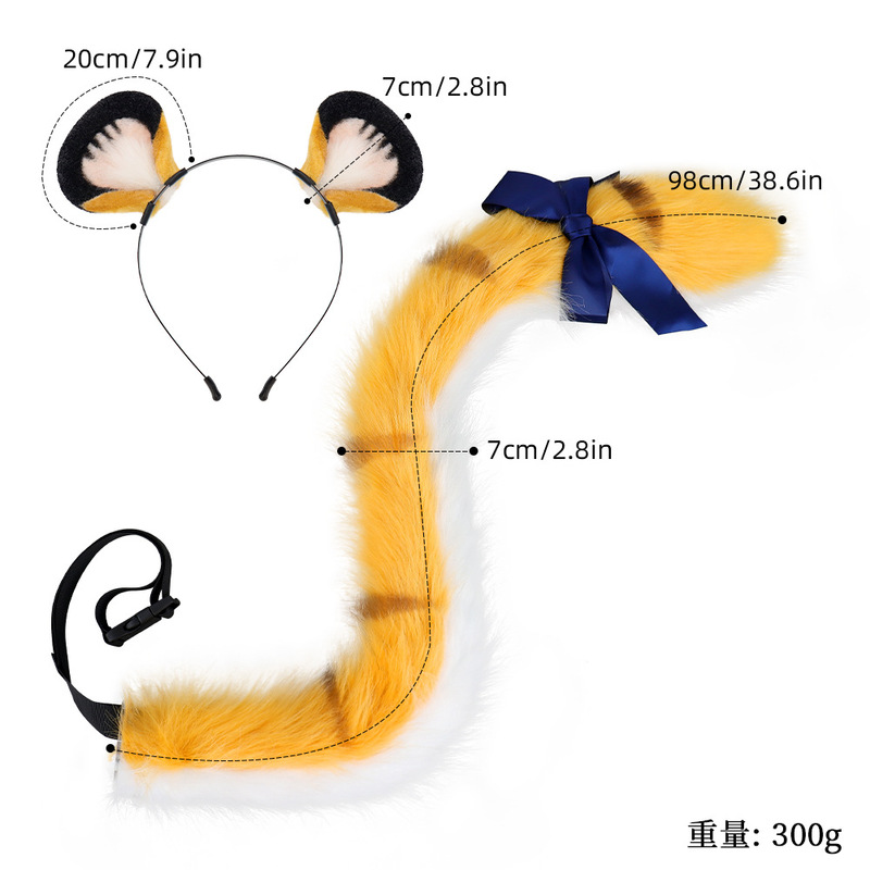 Jufufu コスプレスーツゼロぬいぐるみ獣耳ヘッドバンド蝶結び獣尾コミコン小道具アクセサリー|undefined