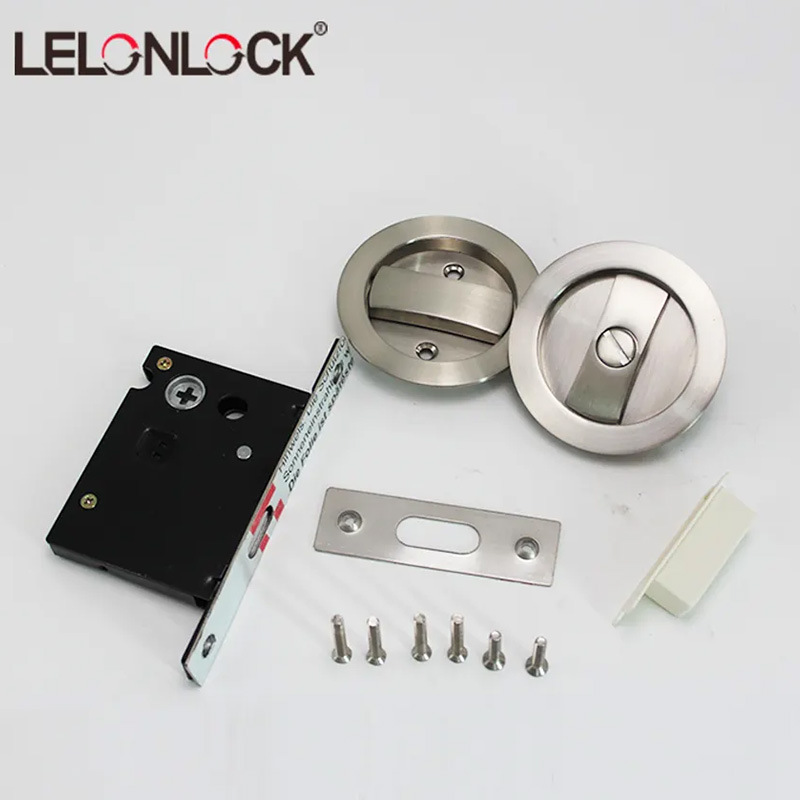 Cerradura de puerta deslizante personalizada con llave cerradura de puerta invisible cerradura de puerta de baño de cocina cerradura de gancho de empuje redondo