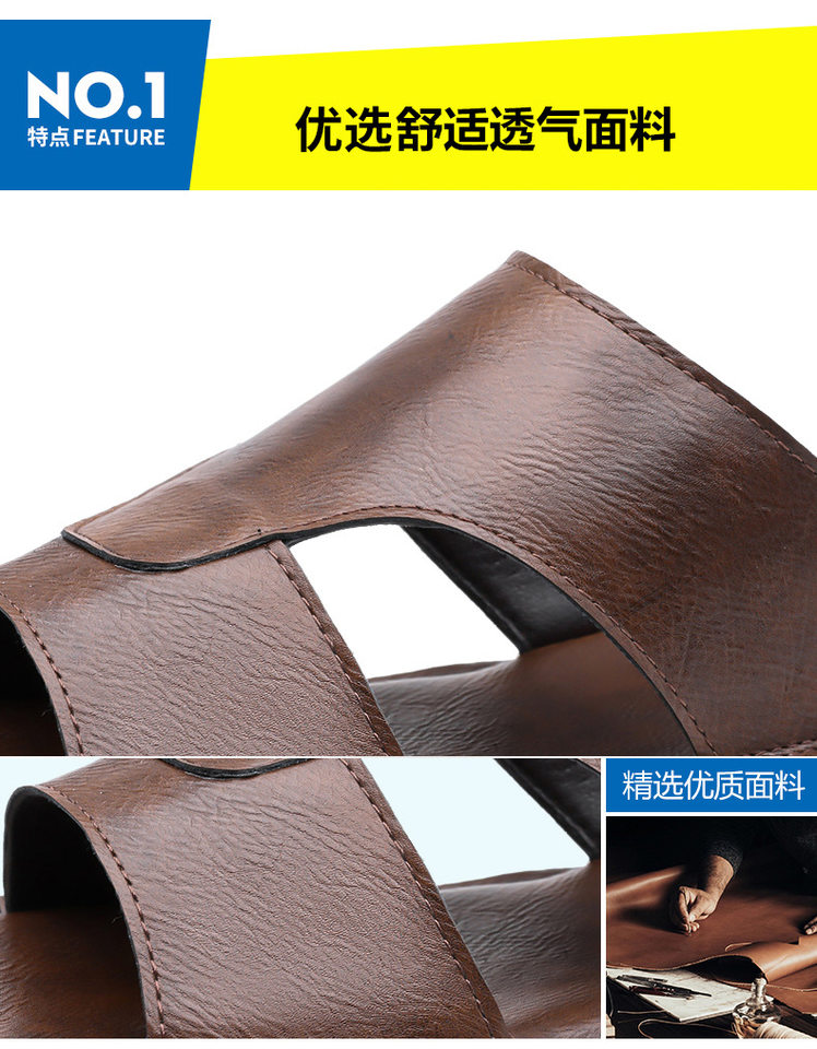 Dép sandal nam quai ngang hở mũi kiểu retro, đế cao su êm chân, cỡ lớn — nâu, đen chi tiết 10