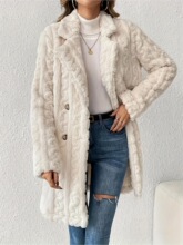 W 34541 Double Breasted Plush Coat ë������ �羳����ѷŷ����