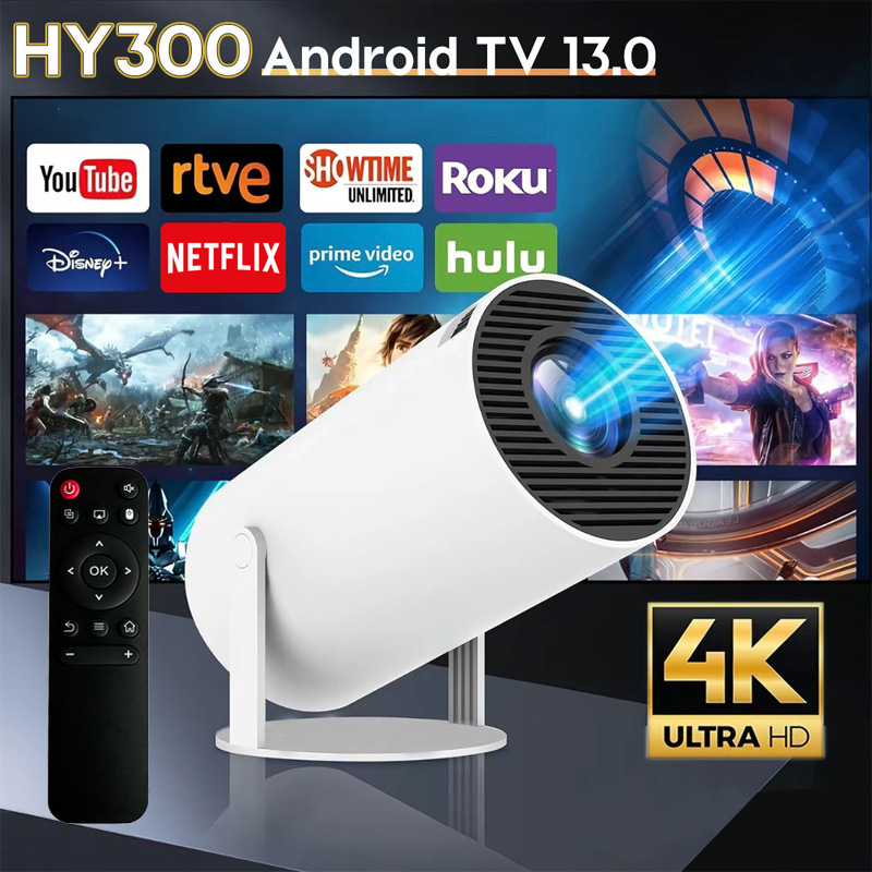 Hy300/Hy300Pro Barrel Projector Smart Android 4K Home-Style Wireless Portable Screen Projection 13720P Hy300/Hy300Pro Barrel Projector Smart Android 4K Home-Style Wireless Portable Screen Projection 13720P
