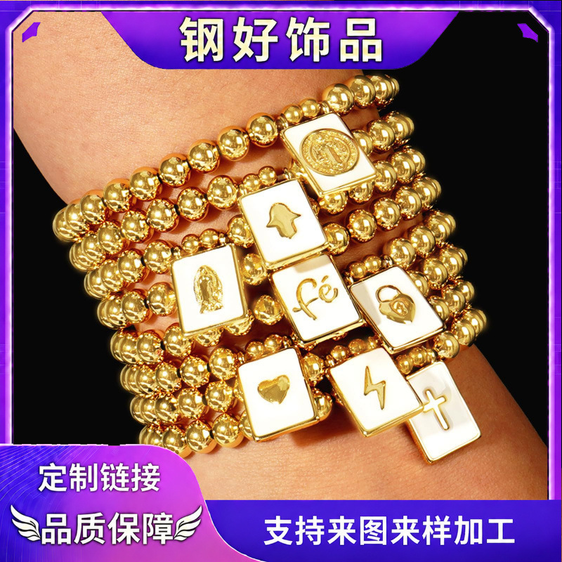 Amazon Cross Heart Hamsa Palm Geometric Square Lightning Mary Pendant Gold Ball Bracelet Amazon Cross Heart Hamsa Palm Geometric Square Lightning Mary Pendant Gold Ball Bracelet