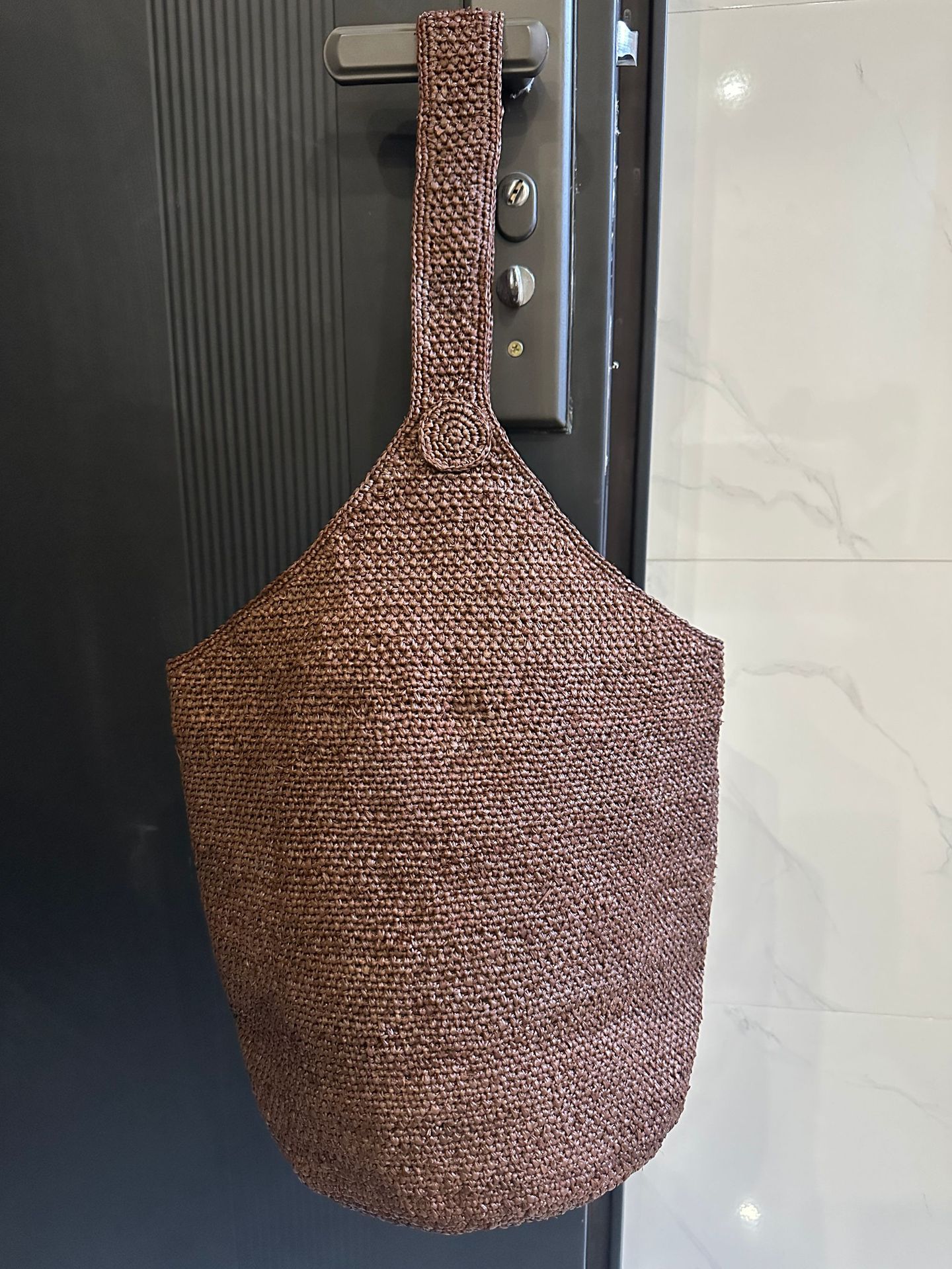 Japanese And Korean Style Bucket Bag Hand-Woven Raffia Straw Bag For Women Summer Beach Travel Shoulder Bag - Thumbnail 6