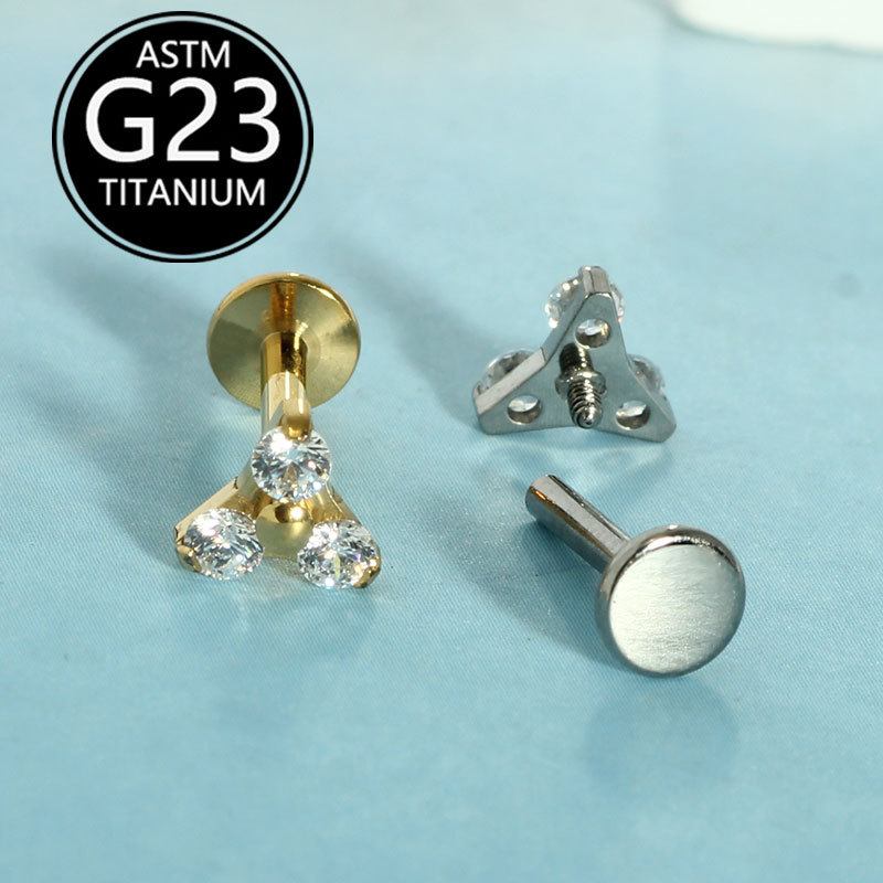 Labret piercing jewelry detail image