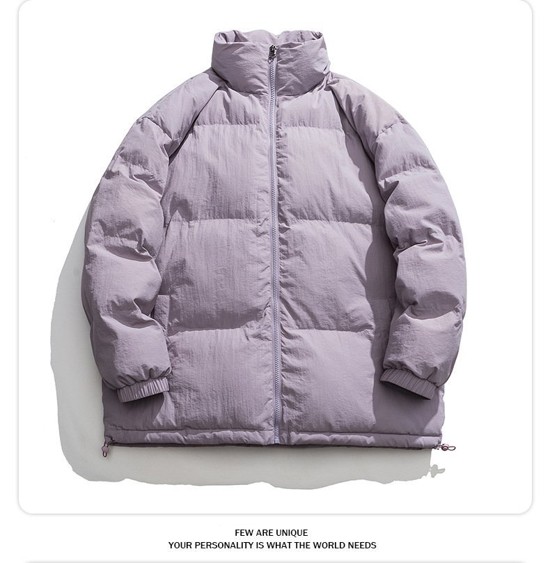 Veste en coton décontractée pour homme, nouvelle collection hiver 2023, couleur unie, col montant, ample, épaisse, mode_voghion.com