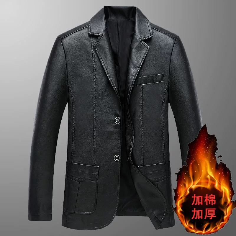 Мужской кэжуал-жакет для отдыха, осень, Slim Fit, кожа/кожзам, стиль для среднего возраста, бренд