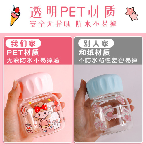 Guka notebook stickers 100 sheets of pte cute waterproof cartoon student notebook PET thermos cup stickers wholesale