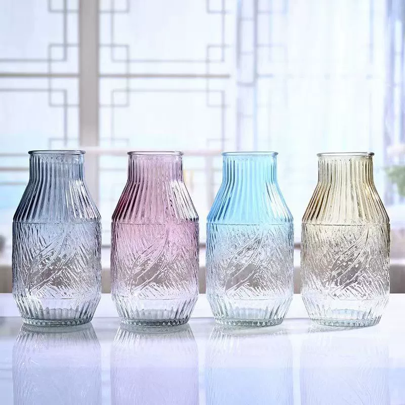 Скандинавская простая прозрачная стеклянная ваза в европейском стиле, сушеные цветы и поднимающая воду Роза, лилия, Цветочная бутылка, декоративные украшения для гостиной