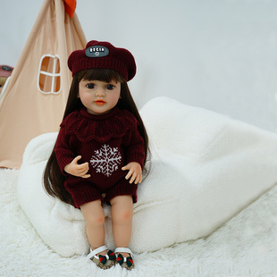 Cross-Border 55cm Intelligent Dialogue Fully Vinyl Reborn Doll Artificial Gravity Sensor Baby Character Doll