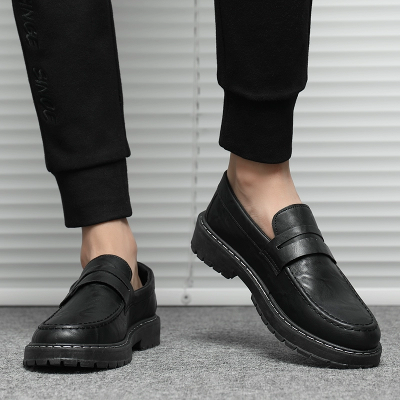 Summer universal shoes for leather shoes English style, footwear for leisure, black classic suit jacket