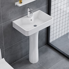 家庭用陶磁器立柱盆小戸型洗面器トイレ床置き式洗面台ベランダ一体陶磁器洗面器