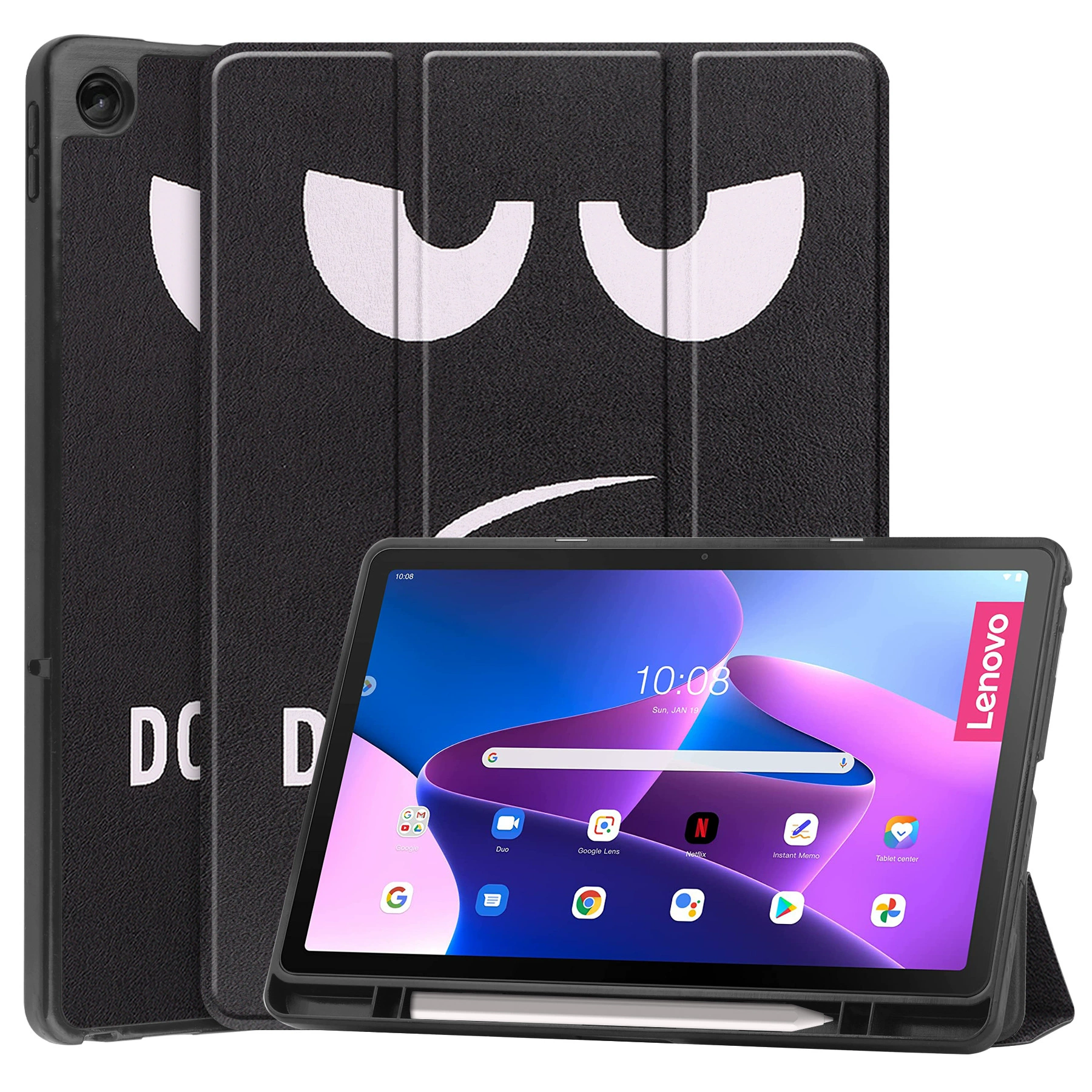 Подходит для Lenovo M10 Plus защитный чехол 10.6 ультратонкий тройной подставочный кожаный чехол, противоударный чехол для задней панели