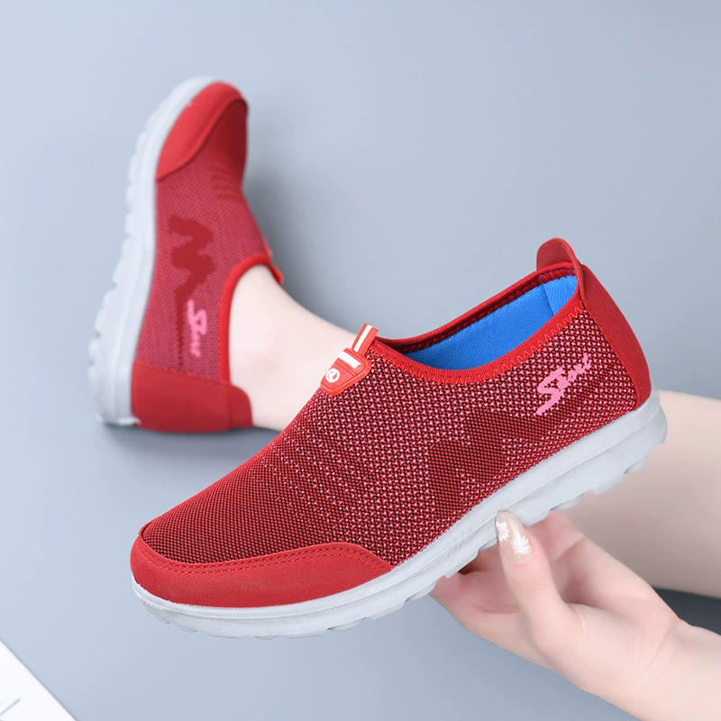 Женская обувь Old Beijing, балетки для мам среднего и пожилого возраста, тканевые туфли, сетчатые туфли, удобная, дышащая, повседневная обувь для ленивых, мягкая подошва.