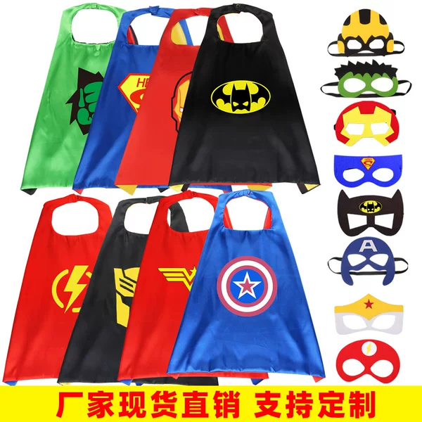 Cross-border Amazon Halloween Children's Cloak Manwei Superhero Anime Cloak Spider Steel Team