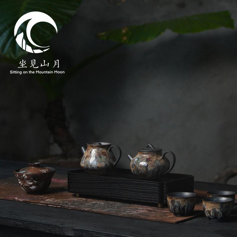 Zuijinshan Yue Original Mineral Coarse Pottery Old Rock Clay Tea Pot for Home Use, Kung Fu Single Pot with Honey Wax Glaze, High-End Retro Gift Box Set Zuijinshan Yue Original Mineral Coarse Pottery Old Rock Clay Tea Pot for Home Use, Kung Fu Single Pot with Honey Wax Glaze, High-End Retro Gift Box Set