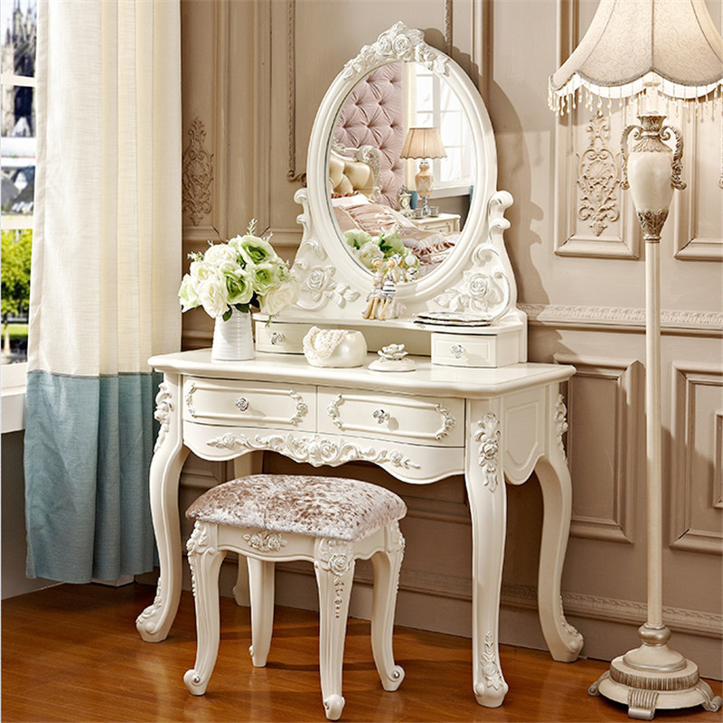 European style dressing table bedroom Princess small apartment French Mini Internet celebrity dressing table modern simple studio makeup cabinet