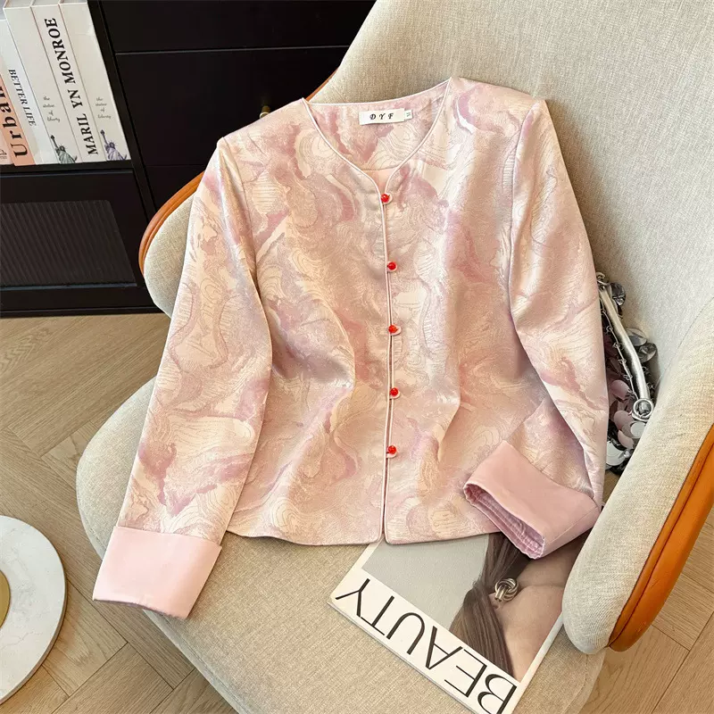 2025春秋款复古新中式国风唐装改良宽松休闲刺绣开衫外套上衣女