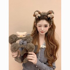 2025新款可爱掌门狗发箍毛绒彩色小狗卡通发卡甜美少女心百搭头箍