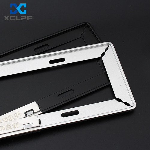 Rounded corner magnesium alloy sandblasted and oxidized car license plate frame license plate frame Xingchang license plate frame