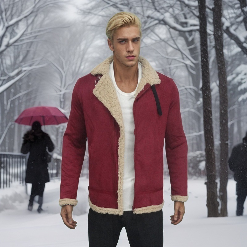 2024 new integrated lamb men's with thickened fur and suede jacket_voghion.com