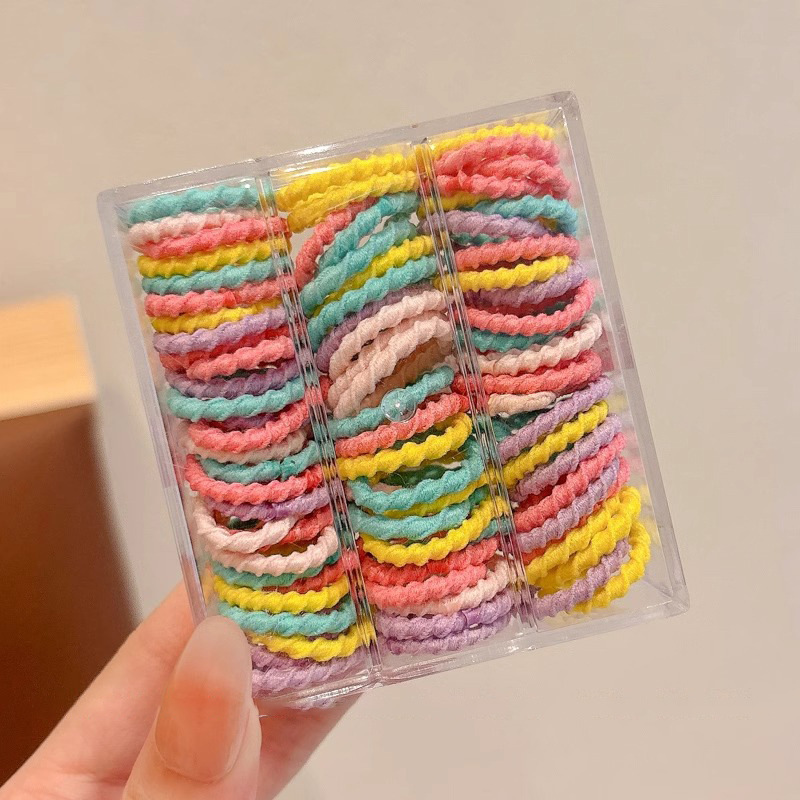 Ligas de cabello elásticas para niñas, colores de caramelo, suaves y resistentes, accesorios infantiles