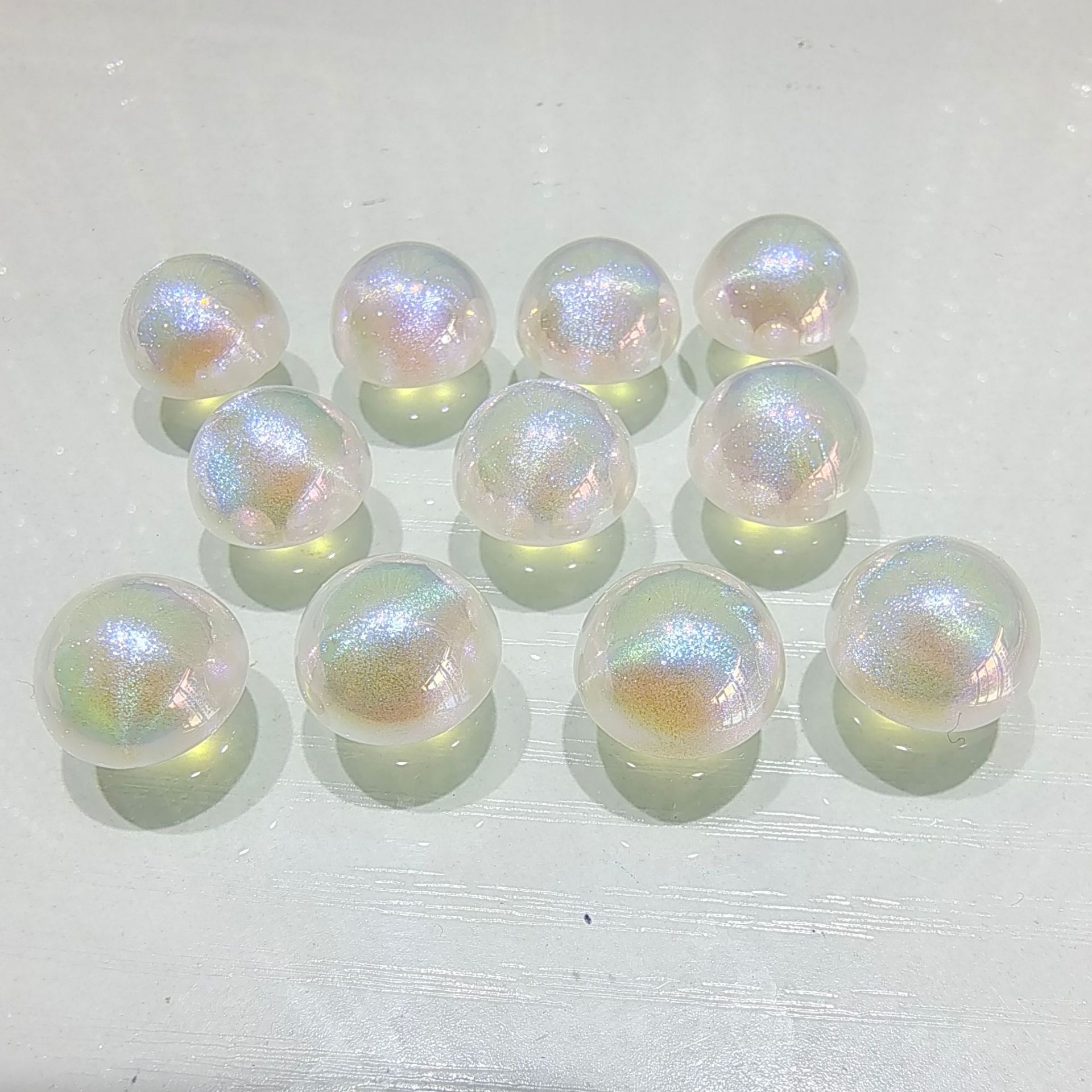 星空馬貝半片珠 炫彩半面單孔仿珍珠飾品配件耳飾發卡配件DIY配件