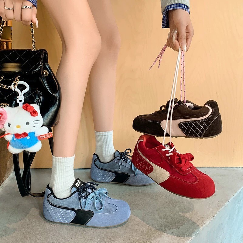 Inner Heightened German Training Shoes Women's Mango Head Ugly Cute Round Head Shoes Spring Sports Leisure All-match Red Shoes New Inner Heightened German Training Shoes Women's Mango Head Ugly Cute Round Head Shoes Spring Sports Leisure All-match Red Shoes New