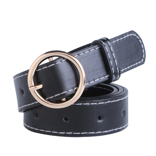 Women's belt black fashionable Korean belt simple and versatile decorative Korean style student jeans belt