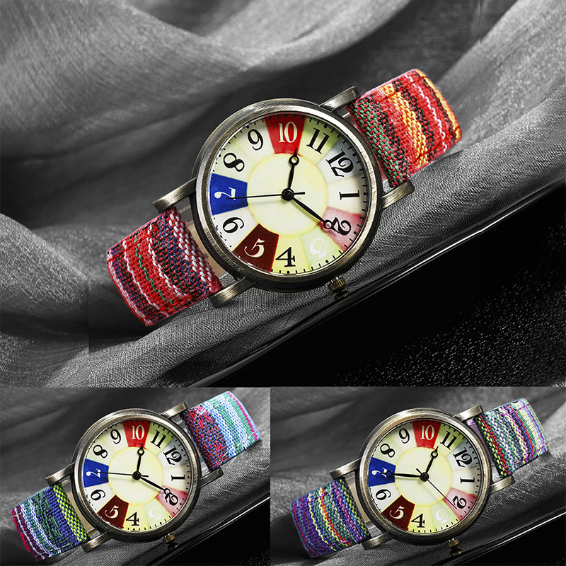 Watch Women's Ins Sail Cloth with Simple Elegant Mori Style Fresh Bohemian Style Watch