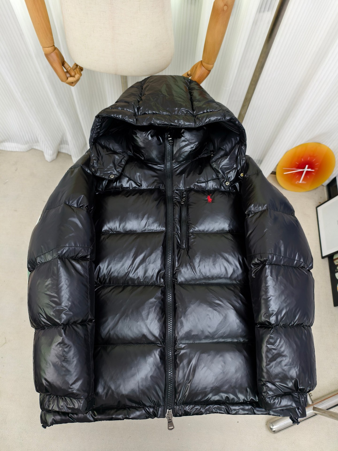 跨境 Ralph Lauren 保罗拉夫劳伦2025小马刺绣亮泽半高领羽绒服