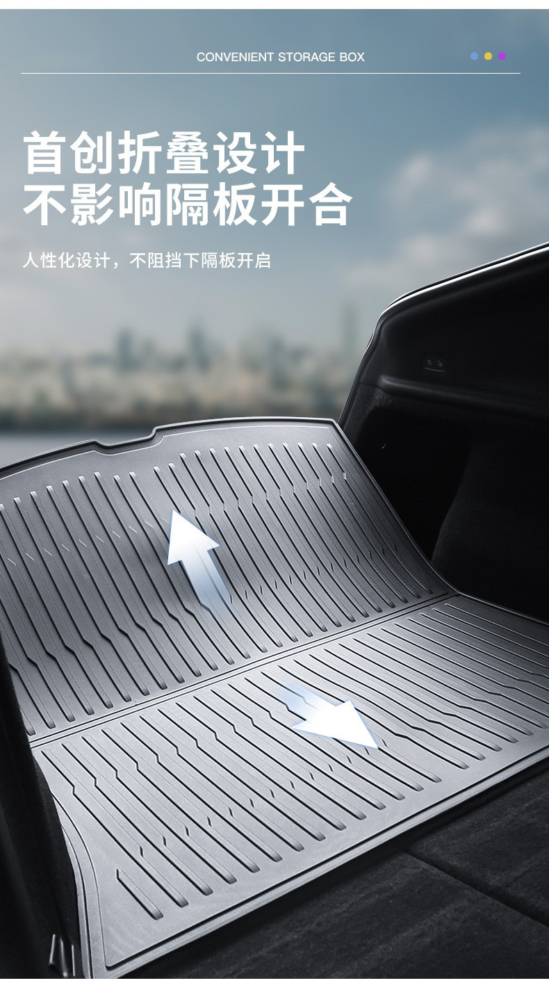 Suitable for Tesla's New Version Modely Front and Rear Trunk Mat Tpe Injection Molded Waterproof Trunk Mat Cross-Border Wholesale
