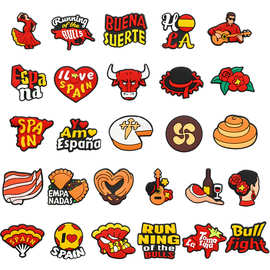 新款卡通西班牙创意百搭diy配饰箱包服饰饰品配件pvc软胶贴片装饰