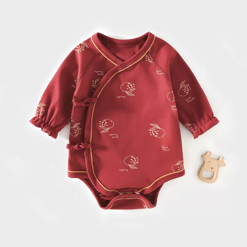 新年拜年服初生婴儿包屁衣男女宝宝纯棉衣服男女宝宝大红喜庆衣服