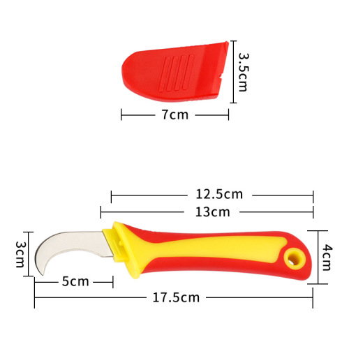 Multifunctional Insulated Electric Knife Curved Blade Straight Blade Plastic Handle Electric Knife Cable Stripping Wire Knife Cable Cutting Tool