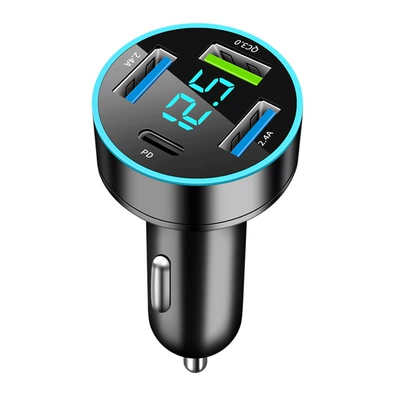car charger 4USB car charger – Mobil şarj cihazları - black-c178-four-port-pd-qc30-24aopp-bag