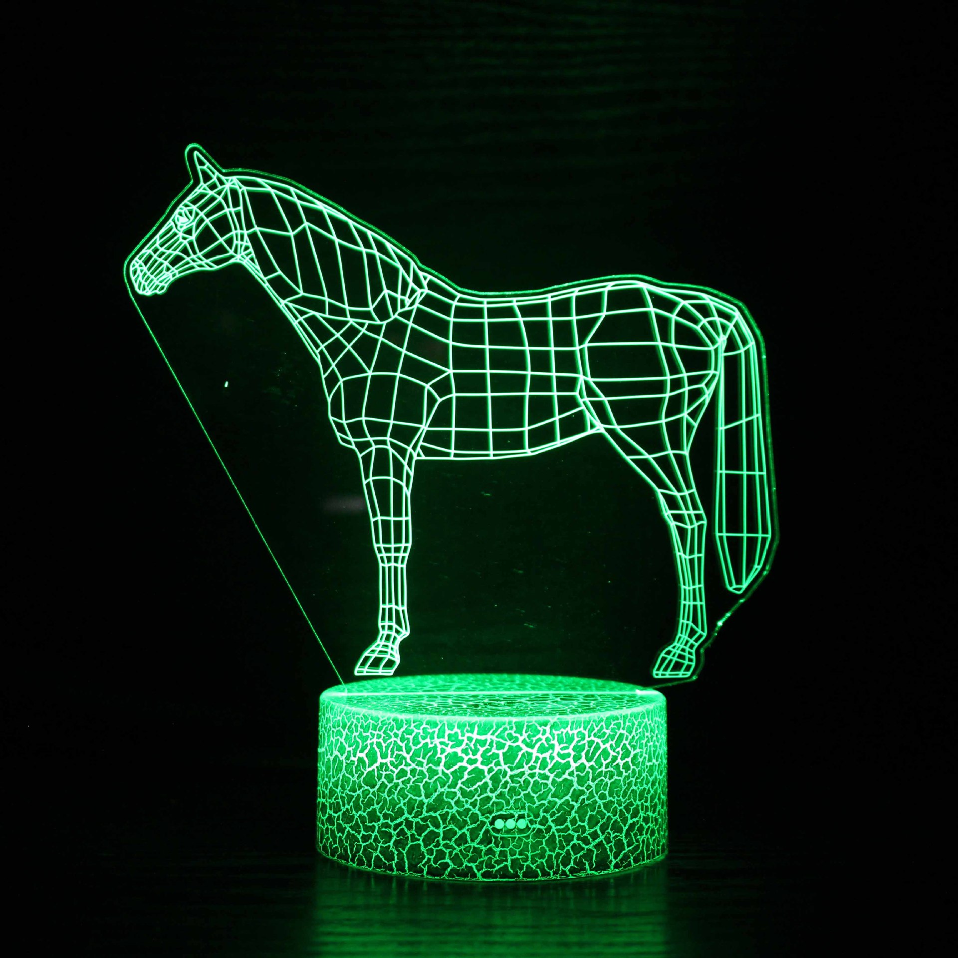 Cruz-frontera dedicado serie de caballos 3D lámpara de modelado de luz nocturna LED lámpara de ilusión estéreo visual lámpara de mesa de noche USB