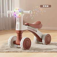 Детский балансировочный самокат для детей 1-3 лет, мальчиков и девочек, с возможностью сидения, четырехколесная игрушечная машинка для малышей