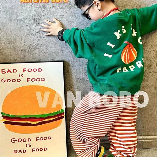 Children's Sweatshirt Trend Brand 2024 Spring and Autumn New Men's Coat Middle Child Fashion Winter Outfit Children's Streetwear Top