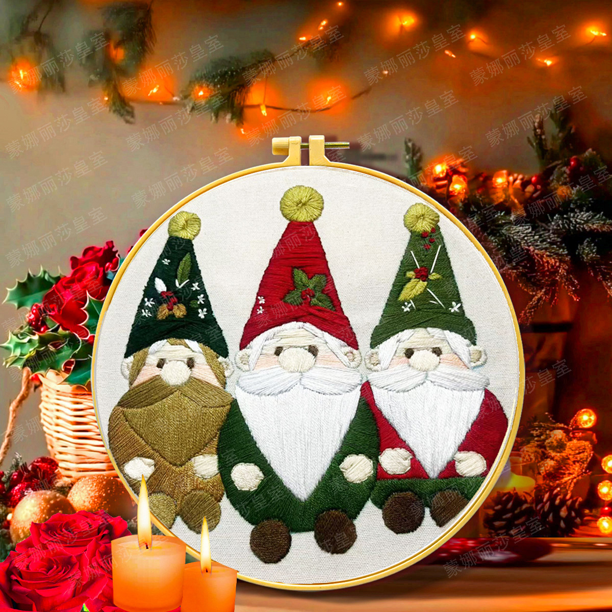 2025 Navidad transfronteriza nueva colección de bordado de Navidad bordado de Navidad