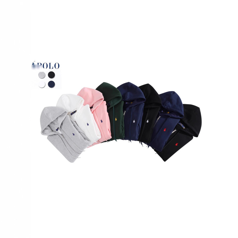 Zipper Solid Color Sweatshirt Embroidery Rl Men's Cardigan Sweatshirt Hooded Sweatshirt Jacket Label Pony Spring & Fall Casual Cross-Border Zipper Solid Color Sweatshirt Embroidery Rl Men's Cardigan Sweatshirt Hooded Sweatshirt Jacket Label Pony Spring & Fall Casual Cross-Border