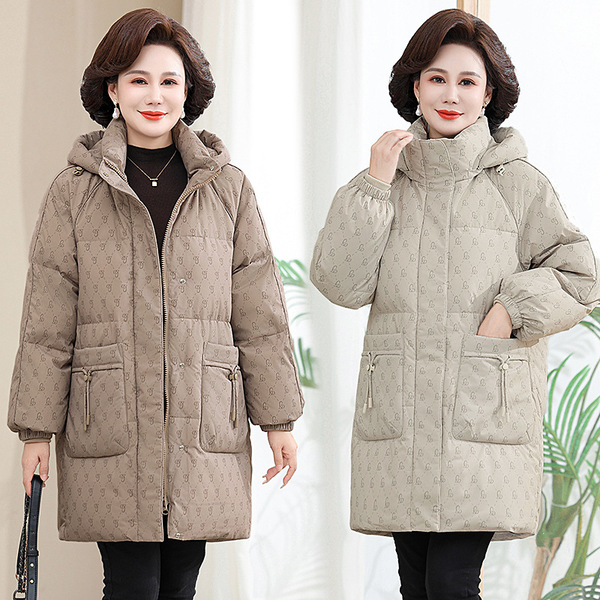 Winter velvet fashionable warm down jacket with hood