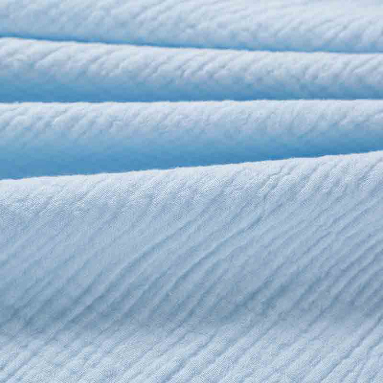 Tintado orgánico de alta calidad doble gaza arruga 100% algodón tulle tela para bebés