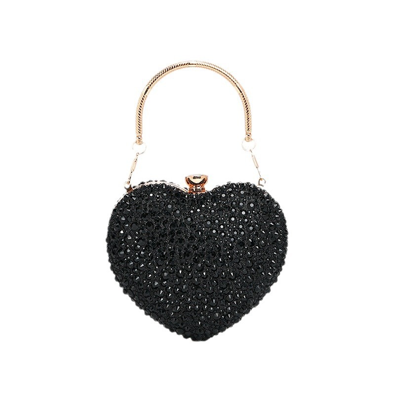 Bolso de diamantes de imitación al por mayor transfronterizo para mujer 2024 invierno nueva moda todo-fósforo mini amor bolso de cena diagonal de un solo hombro