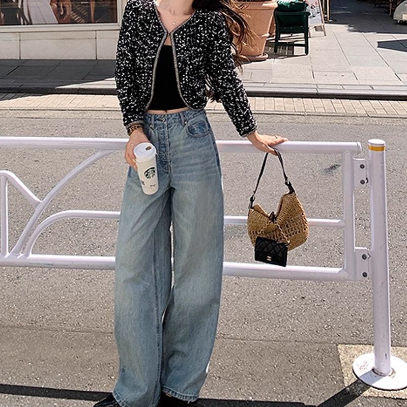 Lilylik黑标“气球牛仔裤”进口冈山美国康龙牛仔 同款牛仔裤|undefined