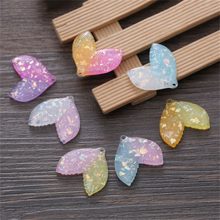 Resin simulated shell slices fish tail bracelet pendant bag clothing mobile phone case patch material wholesale