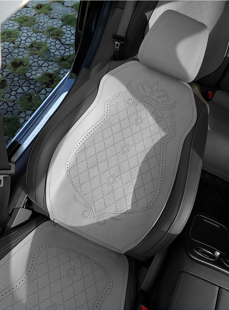 2026 New Crown Suede Leather Car Seat Cushion, Suitable for All Seasons, Small Waist Design, Model MA12
