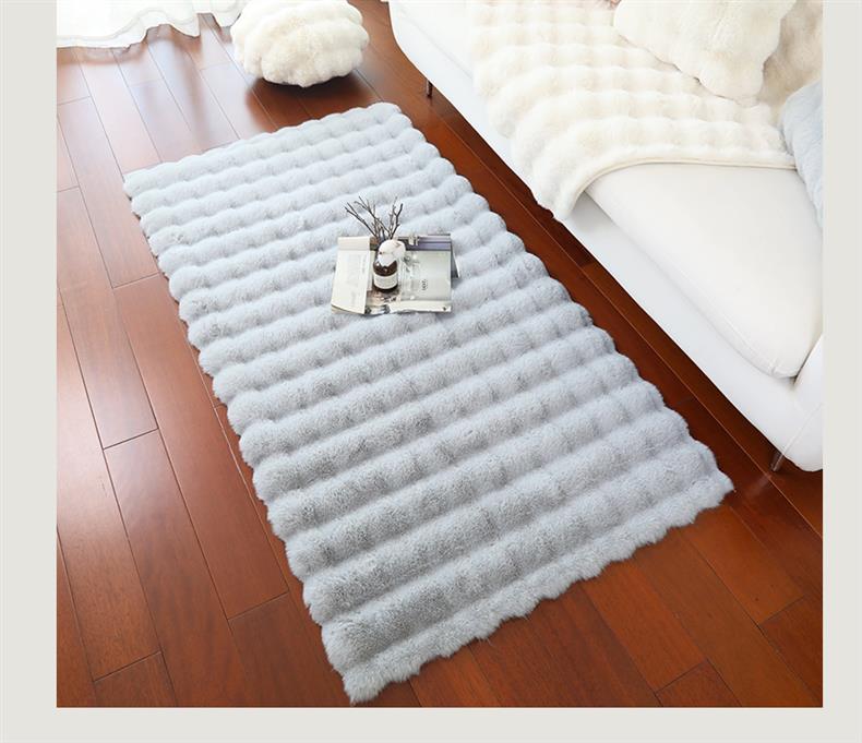 Cream Style Carpet, Bedroom Bedside Blanket, Imitation Rabbit Fur, New Balcony Living Room Coffee Table Mat, Thickened Full-Cover High-End Light Luxury