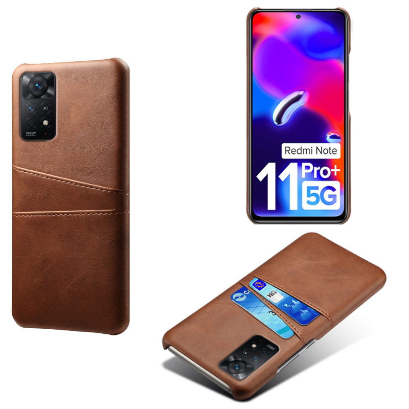 Spot Suitable for Redmi Note11 Pro+ 5g Overseas Version Mobile Phone Leather Case Calfskin Double Card Protective Cover