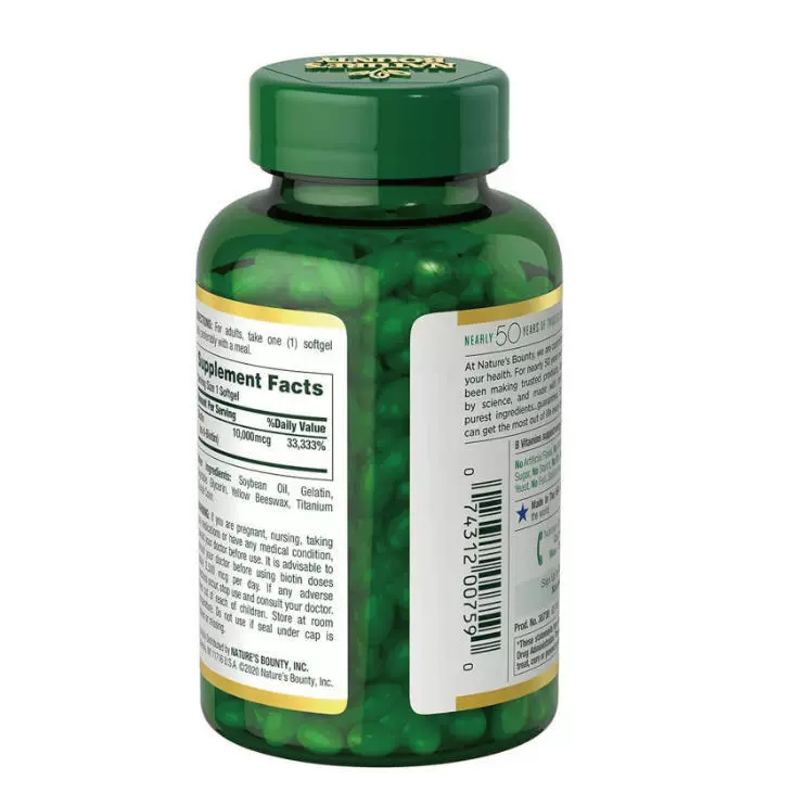 Cross-border spot vitamin supplement calcium tablets Biotin 10,000mcg 250 quick-release soft capsules