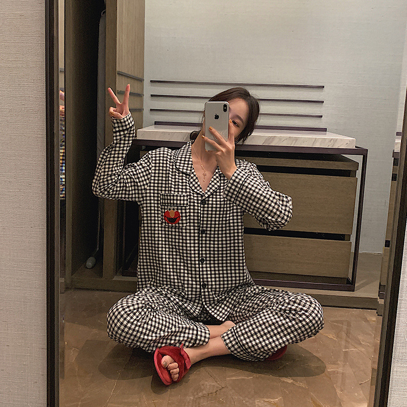 Pijamas para mujer Primavera Otoño Invierno 100% algodón de manga larga Otoño de mediana edad más tamaño madre desgaste del hogar traje